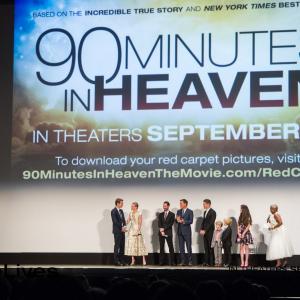 Bobby Batson on stage with Hayden Christensen Michael W Smith Kate Bosworth Jason Kennedy  others at the 90 Minutes In Heaven premiere
