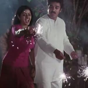 Still of Sridevi and Kamal Haasan in Sadma 1983