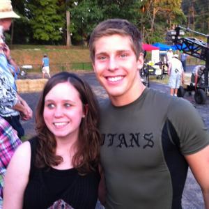 Morgan Duffey, 2012 with Thomas Kasp on set of Space Warriors.