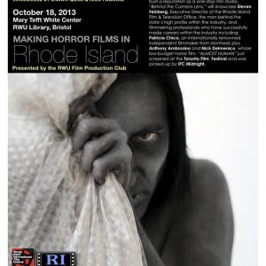 I was Extremely please to learn that my character THE Intruder from Patricia Chicas Ceramic Tango got selected for The Rhode Island Horror Film Festival 2013s promo shot D