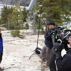 Matt Checkowski filming on location in the Sierra Nevadas.