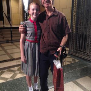 Becca Nicole Preston with Jay Roach Director on the set of Trumbo
