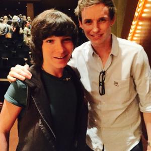 Dalton Cyr and Eddie Redmayne at the Screening of 