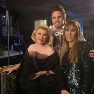 Tim with Joan and Melissa Rivers on set of Romancing the Joan