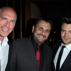 Joe Drake President of LIONSGATE FILMS with Actors Mem Ferda and Dominic Cooper at the NEW YORK Red Carpet Premiere of THE DEVILS DOUBLE  July 25th 2011