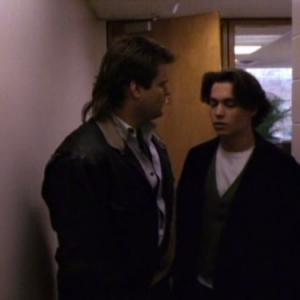 Still of Johnny Depp and Peter DeLuise in 21 Jump Street 1987
