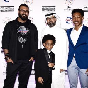 Khurram H. Alavi, Ayman Jamal, Andre Robinson & Jacob Latimore at the Ajyal Youth Film Festival 2015 in Doha, Qatar.