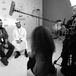 Khurram H. Alavi & Ayman Jamal at The Ajyal Youth Film Festival in Doha, Qatar 2015.