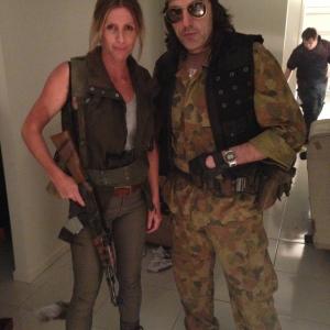 Craig Griffin and Kylie Riddle on the set of The Battlefield