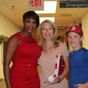 Spending a few moments between scenes at the Okmulgee hospital with Vivica Fox