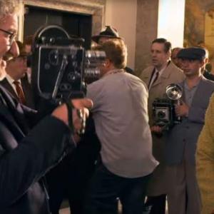 On set Director, Steven Spielberg,Amy Ryan and Marko Caka
