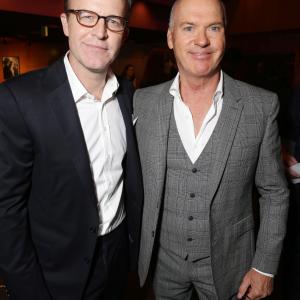 Michael Keaton and Tom McCarthy at event of Sensacija (2015)