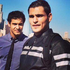 On set of Scorpion with Elyes Gabel