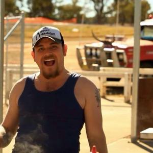 Brendan as Aussie outback Bushie JAY on the set of Theres Something In The Pilliga
