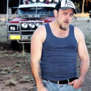 Brendan as Aussie outback Bushie, 'JAY' on the set of 'There's Something In The Pilliga'