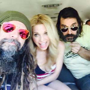ROB ZOMBIE ,EG DAILY, AND JEFF DANIEL PHILLIPS ON SET OF 