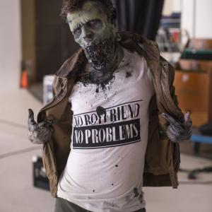 Rory as a Zombie on the set of Imagos Films: Project Dysentery (Organ Trail)