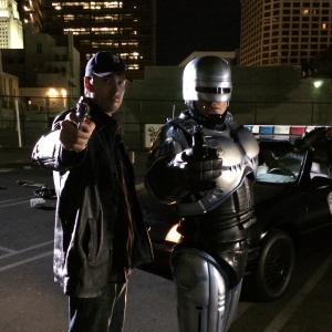 Robo Cop and his new partner Gage Creed Jin Kelleyon set in Downtown Los Angeles