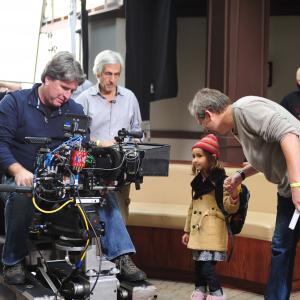 Liliana on set with director Ken Kwapis and crew.