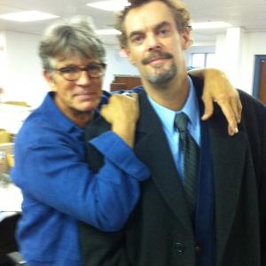 Eric Roberts and Jeremy Childs on the set of Deadline