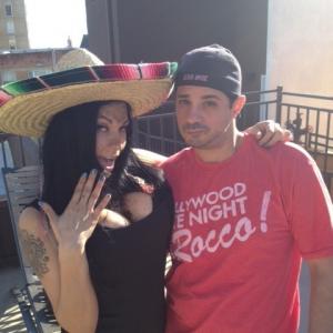 Rocco and WWE Diva Shelly Martinez shooting a comedic promo in the Hollywood Hills