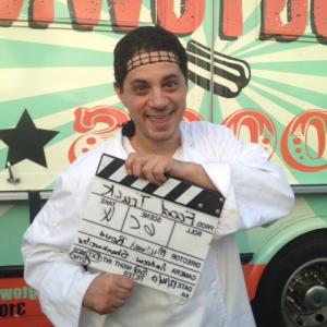 Rob on set of the Food Truck pilot episode
