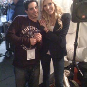 Rocco and Charissa Thompson, back stage at 