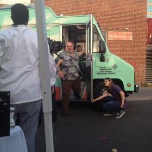 On location pilot episode of Food Truck starring Jorge Garcia