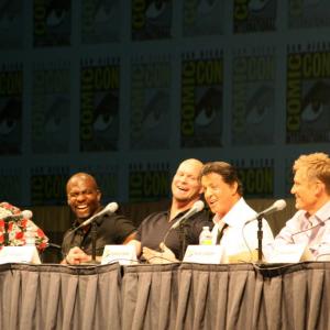 Dolph Lundgren Sylvester Stallone Harry Jay Knowles Steve Austin and Terry Crews at event of The Expendables 2010