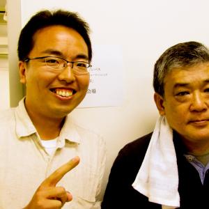 One of the most famous conspiracy theorists of Japan, Richard Koshimizu (right) and the Corman Award Winning filmmaker Ryota Nakanishi at the event which was recorded into this film.