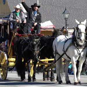 As Co-Grand Marshal of the 77th Nevada Day Parade, October 31, 2015, in Carson City, Nevada; atop the Wells Fargo Stagecoach.