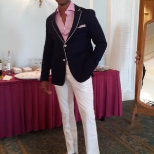 Backstage before walking the runway at 'Cole's of Nassau' and 'Morley For Men' Fashion Show, 2014 at British Colonial Hilton Hotel in Nassau, Bahamas. Proceeds from show donated to The Bahamas Humane Society.