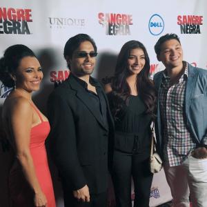Sangre Negra Premier Left to right: Sandra Santiago, Danny Arroyo, Cynthia Hernandezgarcia, Jacob Zetino July 30, 2015