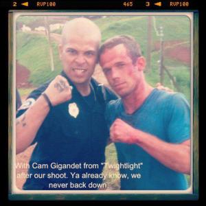 In the set of In the Blood2014 with actor Cam Gigandet