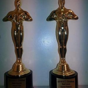 The two awards I received at the 2014 Cinesfest for The Urn. Best Horror Feature and Best Director.