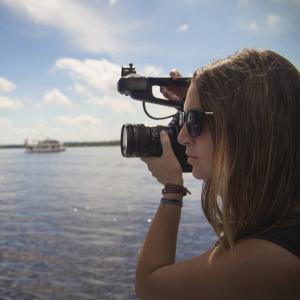 Shaan in Manaus, Brazil, during the shooting of her first long feature documentary entitled 
