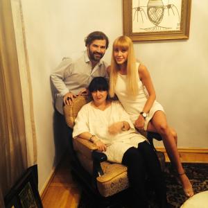 Irina with friends famous designer Irakli Nasidz and his sister Nino