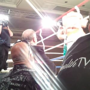 3D multicamera live boxing match for Wealth TV August 2012  Boom Operator job