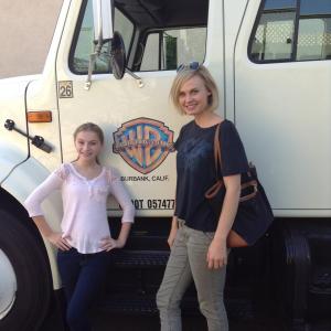 Brooke Liz and Annie Little on the set of Showtime's Shameless