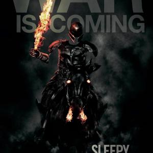 Marketing poster featuring Ed riding as the character War in Sleepy Hollow