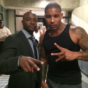 Me  Taye Diggs on the set of Murder in the First