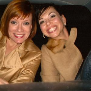 Cae Collmar  Melissa Cyrnek on the set of Two Ladies in a Car