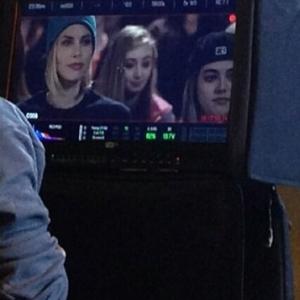Kate middle on set of Produce with Mckaley Miller and Brooke Burns