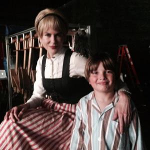 Ethan Coskay during the production of The Family Fang 2015 with actress Nicole Kidman