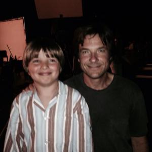 Ethan Coskay, during the production of The Family Fang (2015) with the director, Jason Bateman