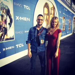 At the Worldwide Premiere of XMen Days of Future Past with journalist Chiara Longhi 2014