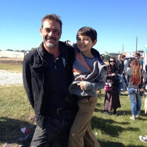 Colin Lawless on the set of Heist with Jeffrey Dean Morgan