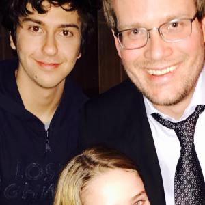 On Set of Paper Towns Nat Wolff and author John Green 12182014