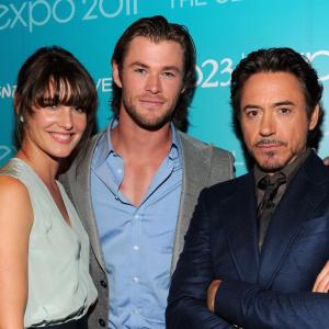 Robert Downey Jr Cobie Smulders and Chris Hemsworth