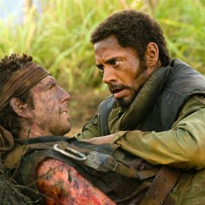 Still of Robert Downey Jr. and Ben Stiller in Griaustinis tropikuose (2008)